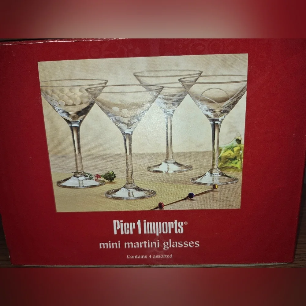 Pier 1 Imports Mini Martini Glasses, Lot Of 4